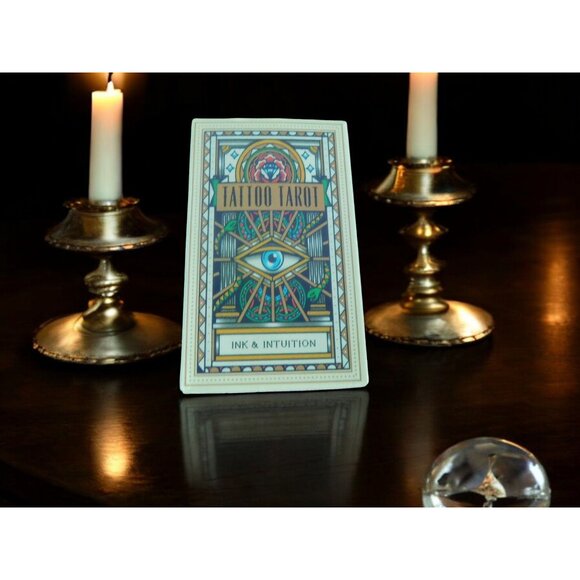 Tattoo Tarot Cards By Ink & Intuition - Mystical Deck For Intuitive Readings & S - Picture 1 of 12